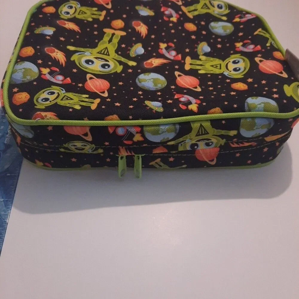 Bentology Alien Planets Lunch Box – Space Design Dual Zipper Navy Green Box Only